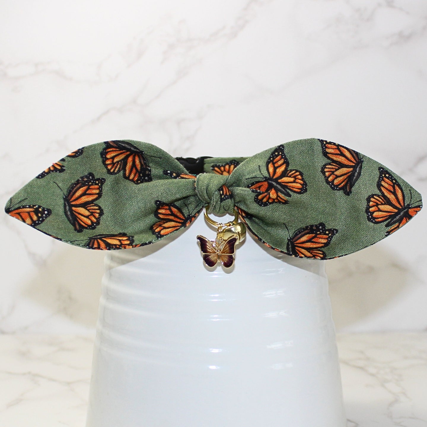 Monarch Butterflies Cat Collar and Bunny Bow